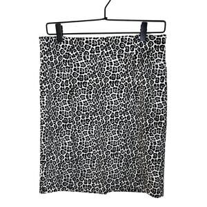 MICHAEL Michael Kors Leopard Black/White Pencil Skirt